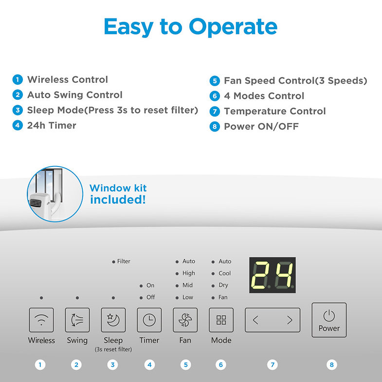 Midea Premium Portable Air Conditioner WiFi - 12000 BTU MPPFB1 - Image 5